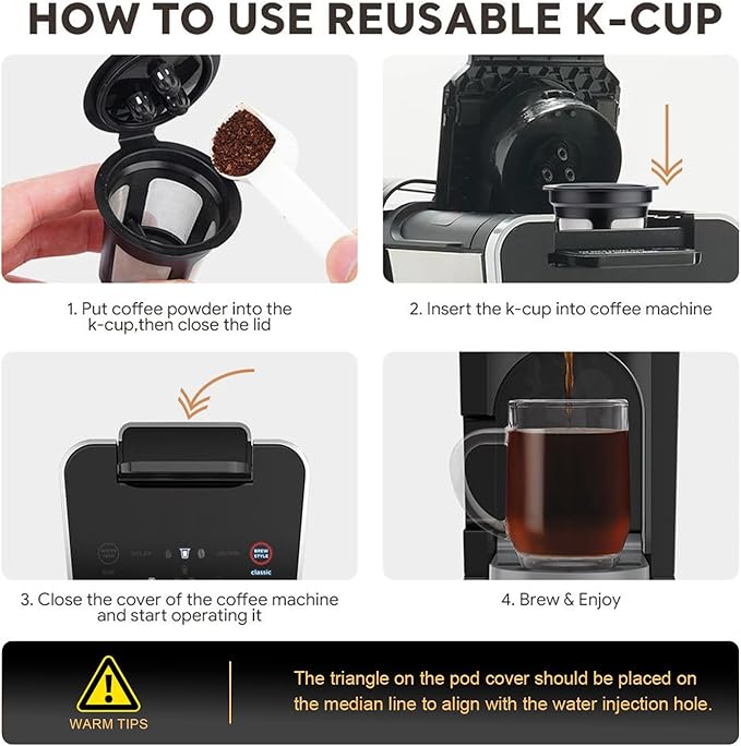 Reusable Coffee Filters Compatible with Ninja Dual Brew Coffee Makers - Compatible with Ninja Models CFP301, CFP307 – Includes 3 Pack Reusable K Cups and 2 Pack Coffee Maker Filters