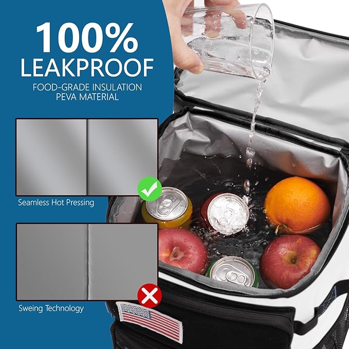 Large Backpack Cooler 36 Can Cooler Backpack with 2 Insulated Compartments Leak Proof Waterproof Travel Backpack, Camping Beach Picnic Lunch Thermal Bag for Women and Men