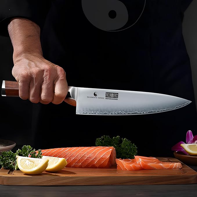 Chef Knife 8 Inch, Japanese High Carbon Steel Kitchen Knife Ultra Sharp Cooking Knife, Professional Chef's Knife with Ergonomic Red Sandalawood Handle