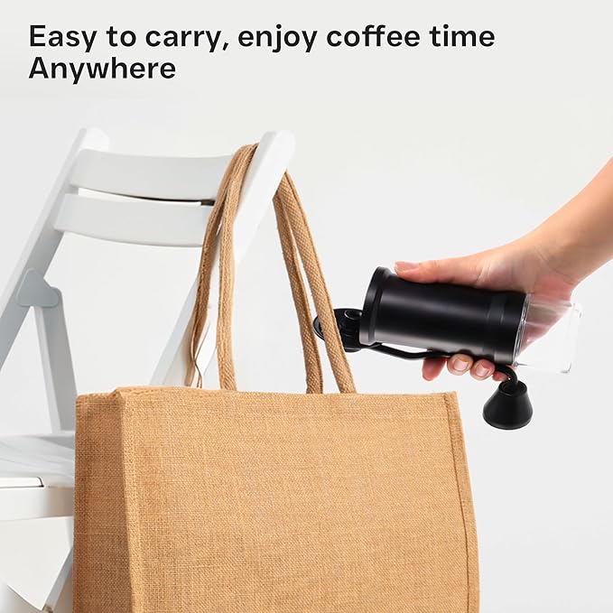 Manual Coffee Grinder - Adjustable Conical Burr Mill for Espresso, French Press, Pour Over - Portable Hand Crank, Stainless Steel, Travel & Camping