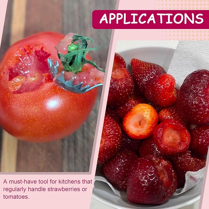 Strawberry and Tomato Corer, Kitchen Stem Huller Remover Tool, Red