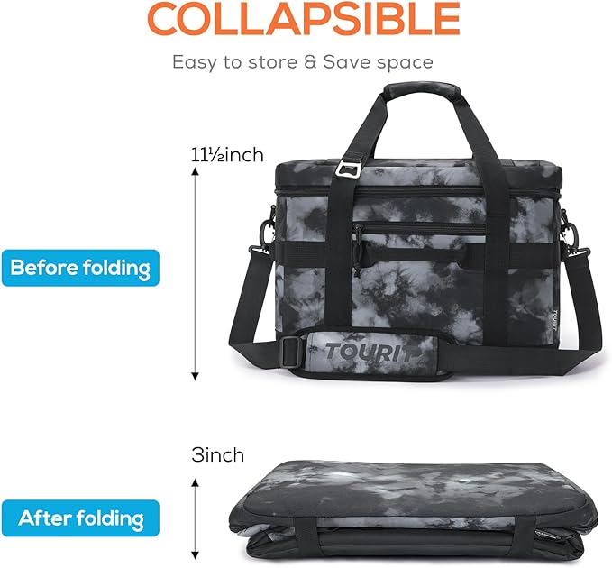 TOURIT Cooler Bag 48/60 Cans Insulated Soft Cooler Large Collapsible Cooler Bag 32/40L Lunch Coolers for Picnic, Beach, Work, Trip