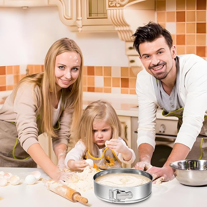 10 Inch Springform Pan 304 Stainless Steel Nonstick Springform Cake Pan with Removable Bottom, Round Spring Form Cheesecake Pans For Baking