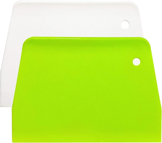 (2PCS) Dough Scraper Bowl Scraper ,Food safe Plastic Dough Cutter, Flexible Plastic Scraper Practical Bench Scraper Multipurpose Food Scrappers for Bread Dough Cake Fondant Icing