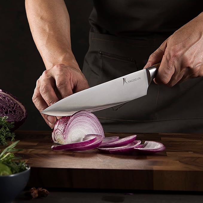 Natura Series 4 PCS Chef Knife Set with Gift Box, Ultra Sharp Kitchen Knives with Natural Wooden Handles