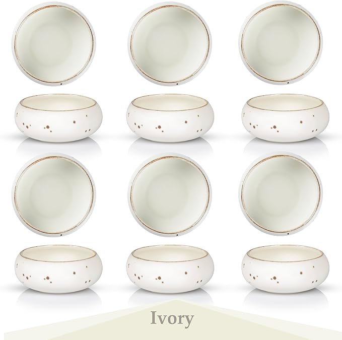 Small Hand Craft Dessert Bowls - 12oz, Set of 6 - Microwave, Oven, Dishwasher Safe, Ice Cream, Soup, Snacks, Rice, Cereal, Chili, Side Dishes Dips, Ideal Gift - Classic Assorted Colors