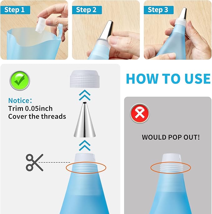 Reusable Piping Bags and Tips Set, Cake Decorating Tools with Icing Pastry Bags, Icing Bags Tips, Couplers and Frosting Bags Ties for Cookie Cupcakes