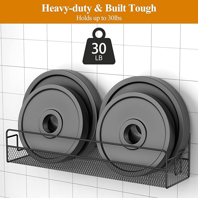Wall Mounted Spice Rack Organizer, Pantry Door Organizer & Hanging Storage Baskets, Metal Spice Shelf for Kitchen Cabinet, 3 Depth Sizes Hold Large Jars to Nail Polish Bottles, 5 Pack