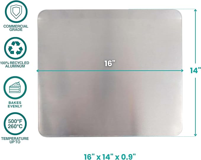 Baker's Secret 2pcs Pure Aluminum Insulated Cookie Sheet Commercial Grade, Baking Tray for Oven 100% Recycled Cookie Sheet Extra Thick - The Natural Collection