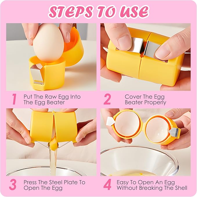 3pcs Egg Shell Opener, Egg Peeler Tool Set,Egg Separator for Raw Eggs, Hard Boiled Egg Peeler,Kitchen Gadgets for Home Cooks, Bakers & Breakfast Prep