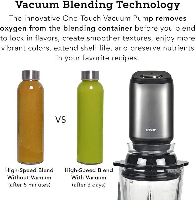 Tribest Glass Personal Vacuum Blender PBG-5001-A Antioxidation Vacuum Blender