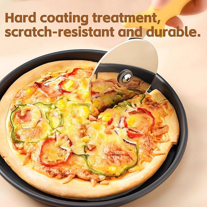 12 Inch Pizza Pan for Oven, 2 Pack Nonstick Round Heavy Duty Aluminum Pizza Baking Tray, Restaurant Style Deep Dish Pizza Pan with Rolled Edge & Warp Resistant (Thickened Crisper Pan)