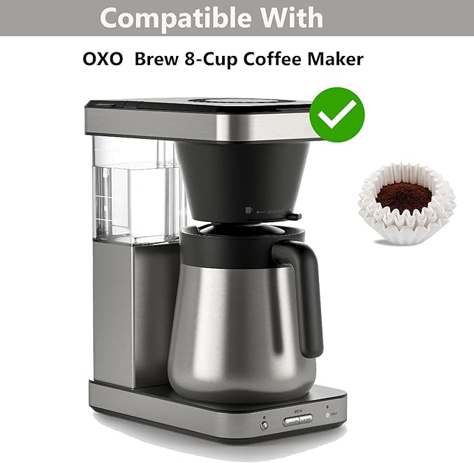 100 Count Coffee Filters,Paper Filter Compatible With OXO Brew 8-Cup Coffee Maker,Work With Single-Serve Accessory Brew Basket For 1-4 Cups (1-4 Cup)
