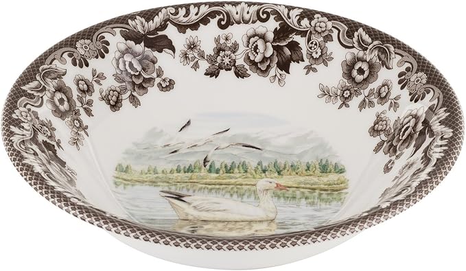 Spode Woodland Ascot Cereal Bowl – 8" Fine Earthenware Dish, Ideal for Cereal, Salads, Soups or Snacks – Durable Everyday Bowl, Dishwasher, Microwave, Freezer & Warm Oven Safe, Made in England