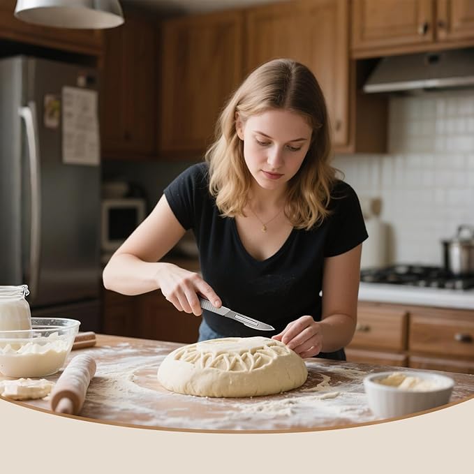 Bread Lame & Sourdough Scoring Tool - Professional Bread Scoring Tool with 10 Ultra-Sharp Blades, Premium Dough Scorer for Artisan Sourdough Baking, Ergonomic Design & Durable Blades
