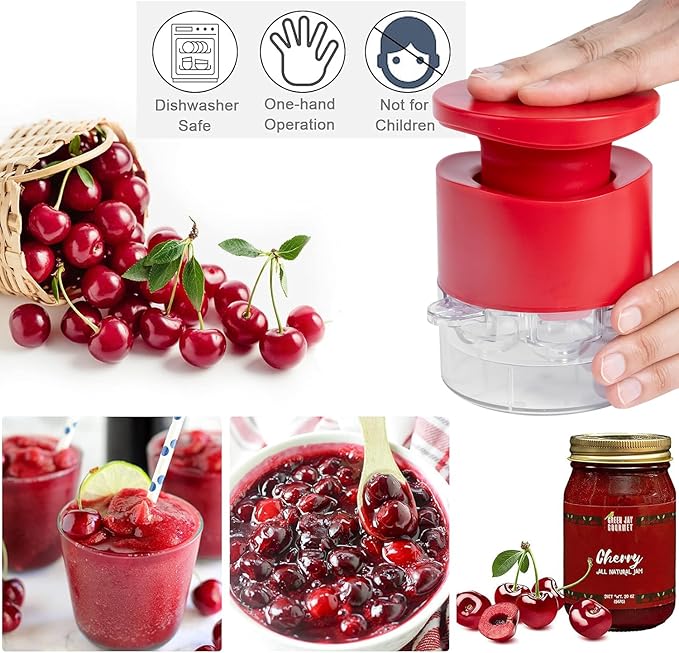 Cherry Pitter Tool Pit Remover, Multiple Cherry Seed Remover, 7 Holes Cherry Stoner Pitter Quick Release, Multiple Cherry Pit Remover Cherries Jam