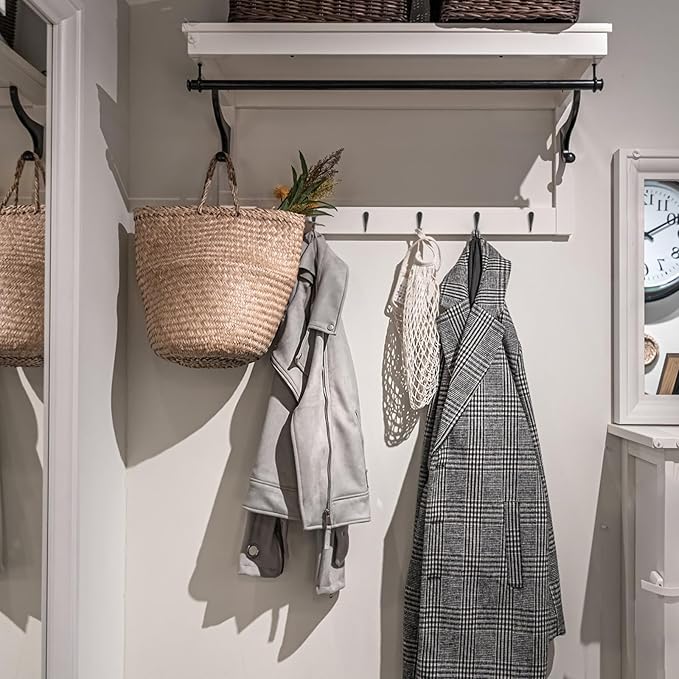 15 Pcs Black Coat Hooks - Wall Hooks for Closet Hanging, Multi-Room Use (Bathroom/Bedroom/Kitchen), Holds Coats/Towels/Scarves/Hats/Keys/Cups, Includes 30 Screws