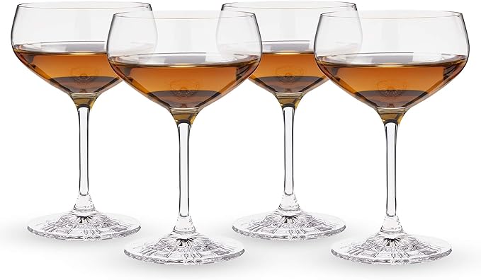 Spiegelau Prefect Coupette Cocktail Glasses, Coupe Martini Glasses, Stemmed Drinkware, European Crystal, Drinkware Glass Set of 4, 8.3 oz.