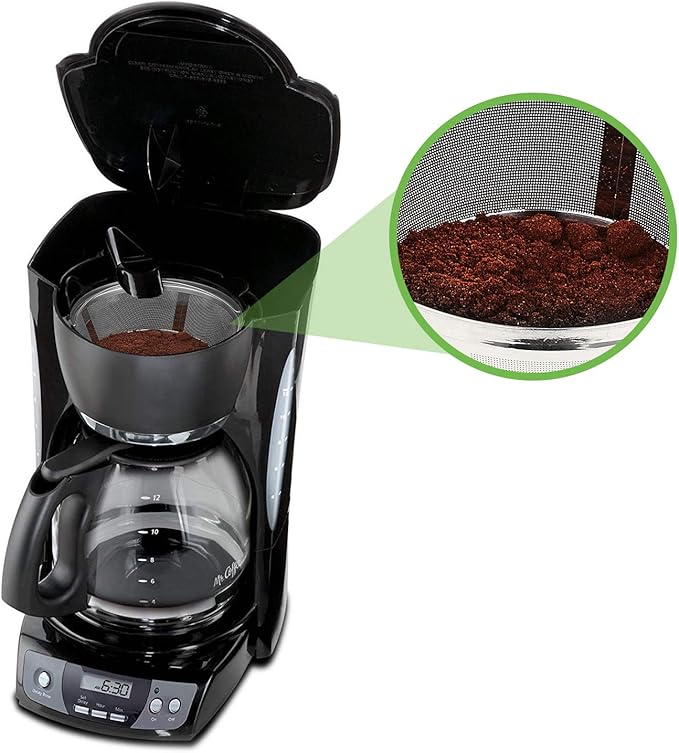 Reusable Coffee Filters 8-12 Cup Permanent Coffee Filters Basket Washable Compatible with Mr. Coffee Black & Decker Coffee Maker Filter 6-12 Cup