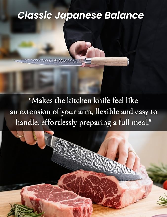 8" VG-10, 67-Layer Genuine Damascus Chef Knife, SGS Lab-Verified Sharpness & Edge Retention, Ergonomic Balanced Handle, Ideal for Home Use & Gifting