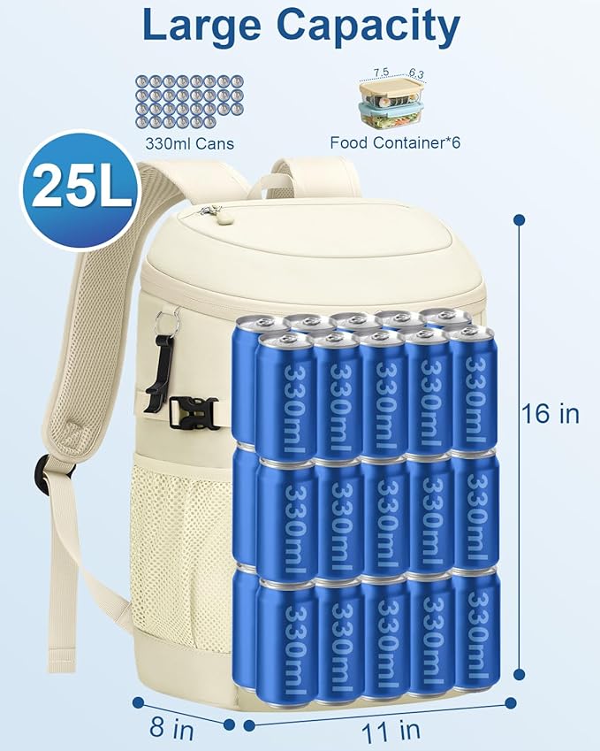 Cooler Backpack Insulated Waterproof,30 Cans Backpack Coolers Leakproof Lunch Backpack for Men Women Portable Soft Cooler Bag for Beach Camping Travel Picnic