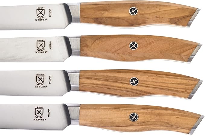 Mercer Culinary Olive Wood 4-Piece Steak Knife Set