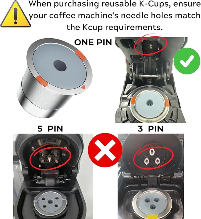 Reusable K Cups and Coffee Pods,Universal Stainless Steel K Cups for Keurig 2.0 and 1.0 Coffee Makers Machine Non-BPA(1pack)