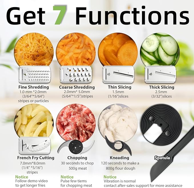 14-Cup Lemon Slicer Food-Processor - Large Feed Chute, 13 Speeds & Pulse, 3 Programs,Cheese Shredding, Cutting Fries, Meat Chopping, Shredding and Slicing, Mixing and Doughing, for Home Use