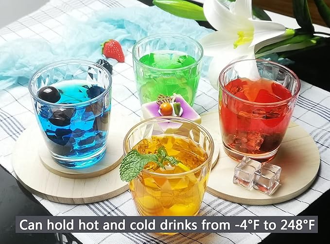 10 Oz Unbreakable Tritan Drinking Glasses Shatterproof Acrylic Glasses Drinkware BPA Free Hard Plastic Cups Reusable Kitchen Water Glasses Drinking Set of 12 (Clear)