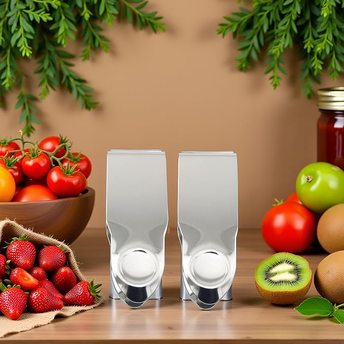 2.8 * 1 Stainless Steel Strawberry Huller Fruit Stem Remover Home Kitchen Tools for Cherry Tomato Strawberry, Silver 2PCS