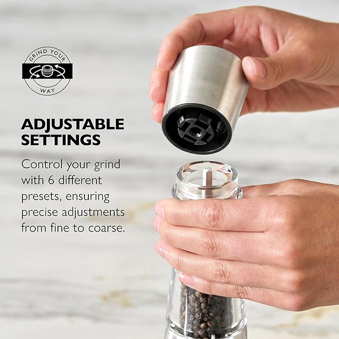 Cole & Mason Derwent Pepper Grinder - Stainless Steel Mill Includes Gourmet Precision Mechanism and Premium Peppercorns - Pepper Mill, Stainless Steel
