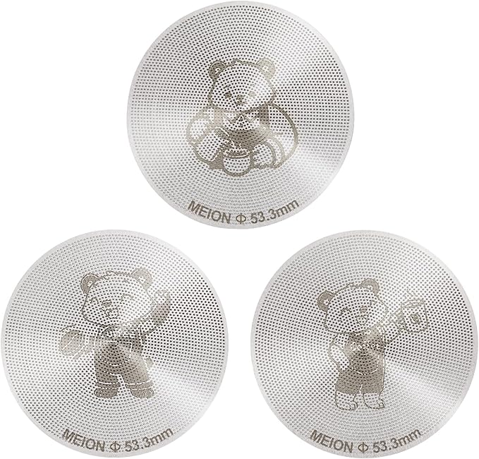 MEION 53.3mm Espresso Puck Screen-3 Pack 0.2mm Ultra Thin Espresso Puck, Stainless Steel Reusable Coffee Filter, Compatible with Espresso Machine 54mm Portafilter Basket