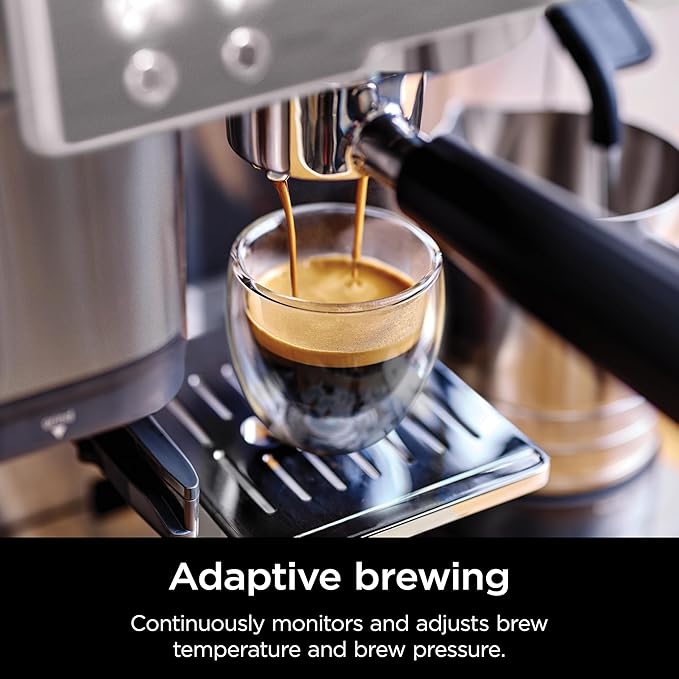 Ninja Luxe Cafe Premier Series, Espresso Machine, Drip Coffee, Rapid Cold Brew, Integrated Grinder, Hands-Free Frother, with Knock Box, Water Filter, Cleaning Tablets, Descaler, ES601GM