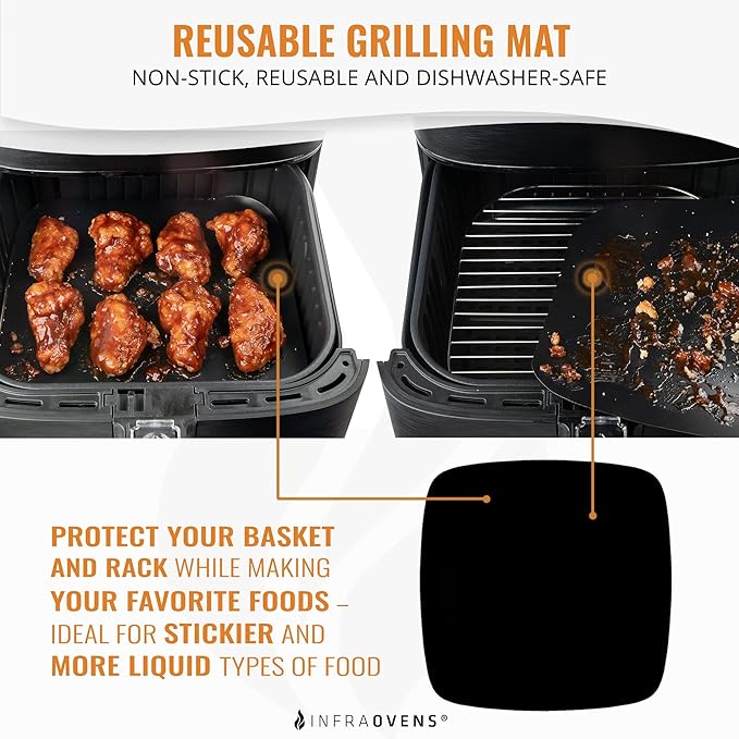 Air Fryer Rack Accessories Compatible with Chefman, Cosori, Gourmia, Instant Pot, Gowise, Paula Deen, Kalorik, Power XL, PowerXL Grill, Nuwave® + More | 8.7 inch Air Fryer Accessory Set