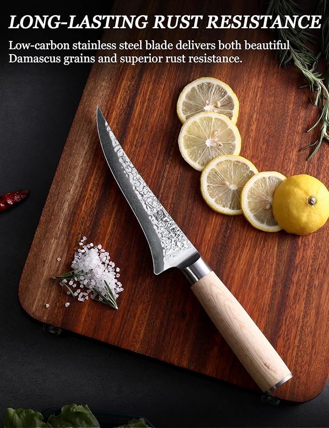 Fillet Knife for Fish and Meat, SGS Certified Ultra and Long-lasting Sharp, VG-10 Core 67Layers Damascus Stainless Steel Fishing Filet Knife, Premium Forged for Filleting and Cleaning
