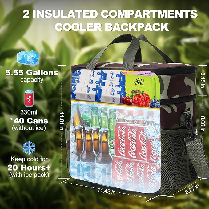 Backpack Coolers Insulated Leak Proof, 36 Cans Large Cooler Backpack Insulated Waterproof. Soft Cooler Bag for Beach Travel Outdoor Camping Picnic