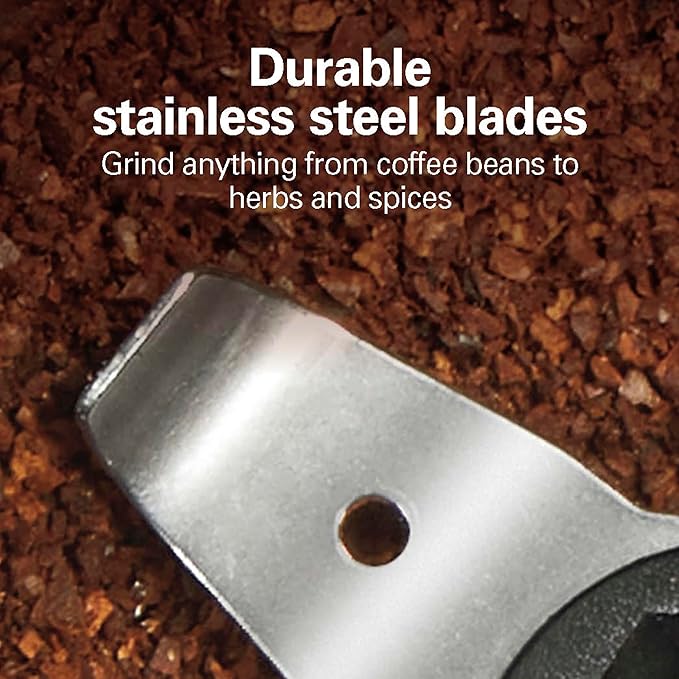 Hamilton Beach Fresh Grind Electric Coffee Grinder for Beans, Spices and More, Stainless Steel Blades, Easy Clean Removable Chamber, Makes up to 12 Cups, Black