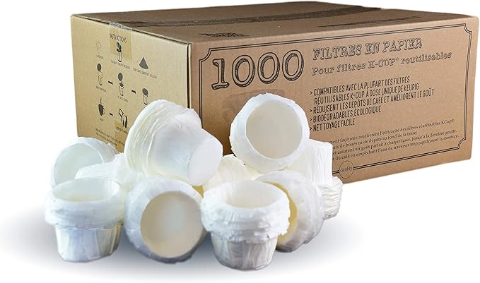 canFly 1000 Disposable K-CUP Paper filters for Keurig single cup coffer filters compatible with Ekobrew, EZ-Cup and other Reusable K-CUP Filters (1000)