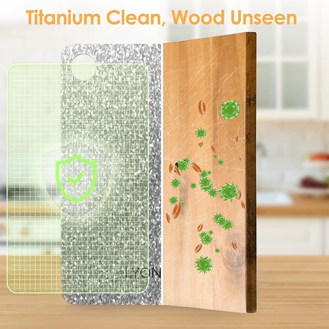 Titanium Cutting Board |100% Pure GR1 Titanium Cutting Board 0.08" Thick |Durable and Double-Sided Cutting Boards for Meat, Fruits and Vegetables | Dishwasher Safe (15" x 10" x 0.08")