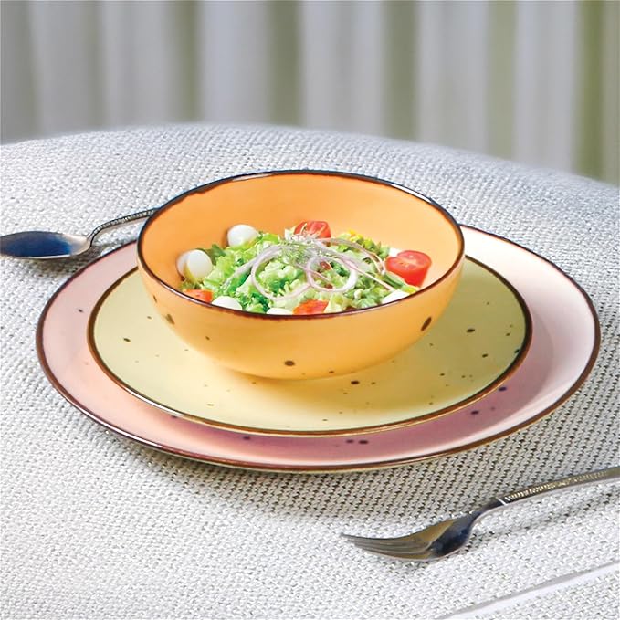 Esfour Round Porcelain Bowls - 18 Ounce - Set of 6 - Microwave, Oven, Dishwasher-Safe, Scratch Resistant, Porcelain Durable Small Dishes Bowls for Cereal, Salad, Pasta, Soup Dessert - Assorted Blossom