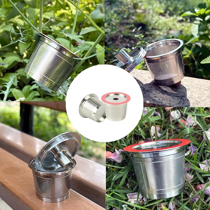2 Pack Reusable K Cups for Keurig, Stainless Steel Reusable K Pods Coffee Filter, Refillable K Cups Compatible with Keurig 2.0 and 1.0 (2 Pack)