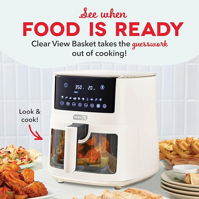 DASH 7qt Clear View Digital Air Fryer - Cream