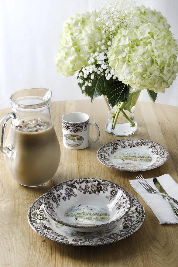 Spode Woodland Ascot Cereal Bowl – 8" Fine Earthenware Dish, Ideal for Cereal, Salads, Soups or Snacks – Durable Everyday Bowl, Dishwasher, Microwave, Freezer & Warm Oven Safe, Made in England