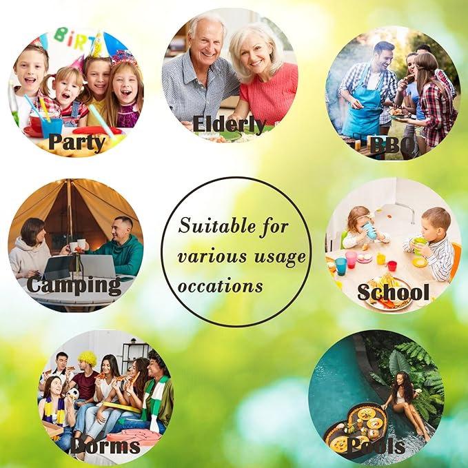 Wheat Straw Dinnerware Set, 36pcs Dishes Plates and Bowls Sets, Service for 6, Reusable Dinnerware Set Kitchen Cups Plates and Bowls Sets