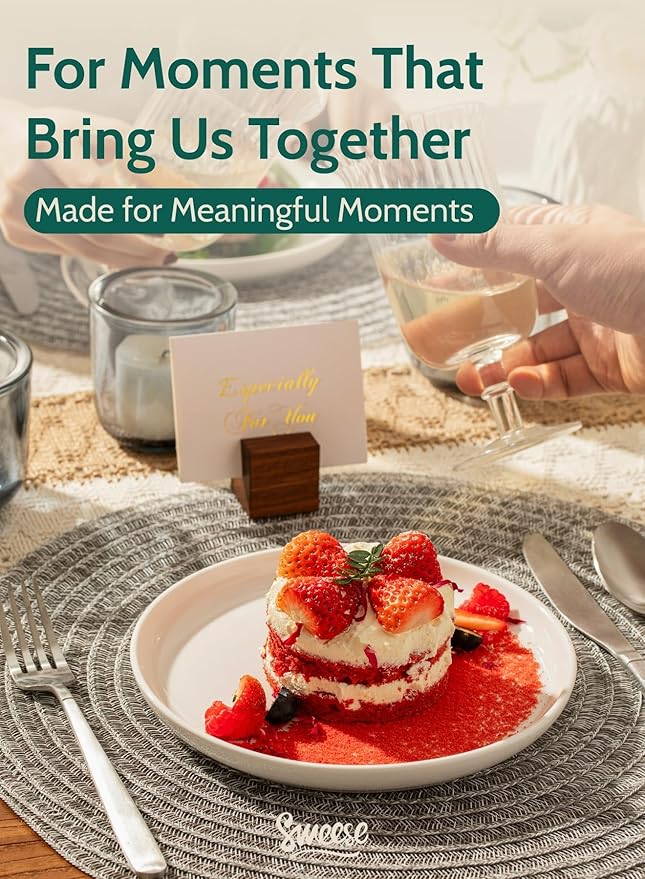 Sweese 7.4 Inch Porcelain Dessert Plates, Set of 6 - Stackable, Microwave Oven Safe - White