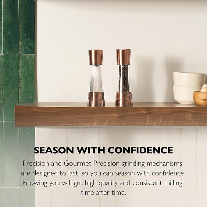 COLE & MASON Derwent Pepper Grinder - Copper Mill Includes Gourmet Precision Mechanism and Premium Peppercorns