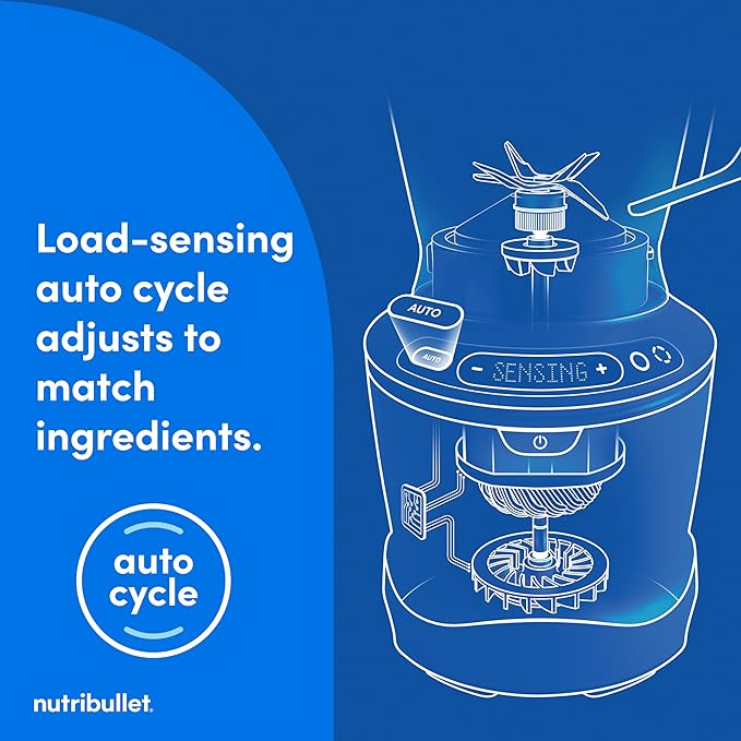 nutribullet® SmartSense Blender Combo, 1400W, 64oz Pitcher, 32oz & 24oz Cups, 5-Speed, Smoothies, Ice and Frozen Fruit, Nut Milk, Soup, Matte Black, NBF50700AK