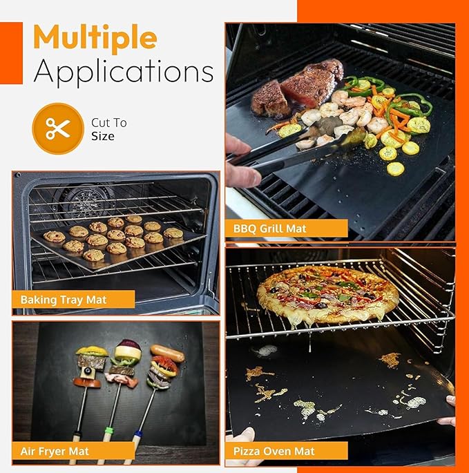 Product image Premium Extra Thick Oven Liners for Bottom of Oven, Non Stick Stove Liners for Bottom of Electric Stove, Reusable Mat Kitchen Accessories, Mat for Electric Gas Grill BPA & PFOA Free