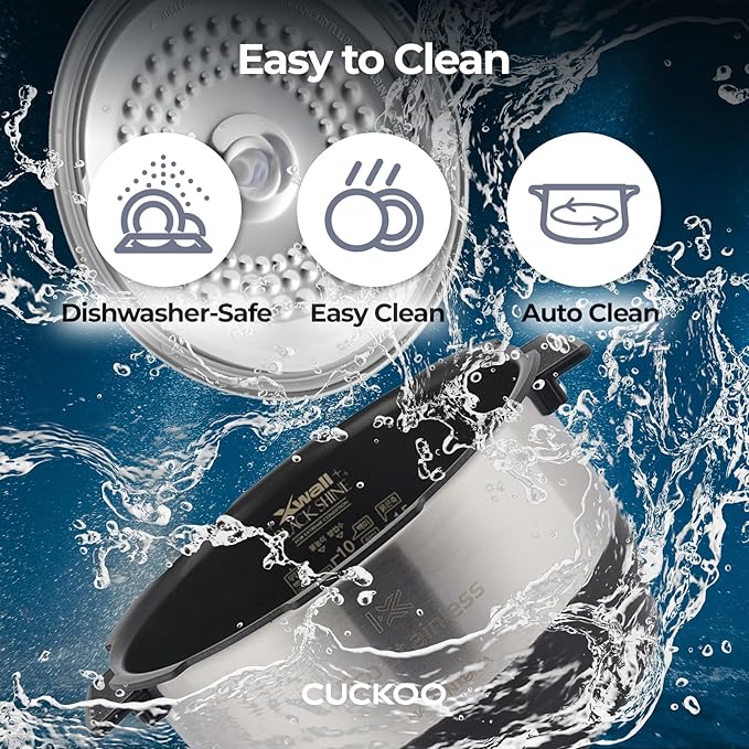 CUCKOO CRP-EHSS0309FG 3-Cup (Uncooked) / 6-Cup (Cooked) Induction Heating Pressure Rice Cooker with Nonstick Inner Pot, 16 Menu Modes, Fuzzy Logic Tech, 3 Voice Guide, Auto Clean (Gold)