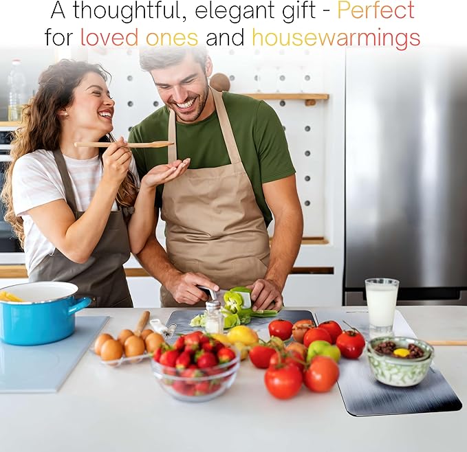 100% Pure Titanium Cutting Boards For Kitchen 14x10 Inch. Heavy-duty Thick Titanium Cutting Board 2mm, Durable & Dishwasher Safe. Ideal For Compact Kitchens & Quick Meal Prep.